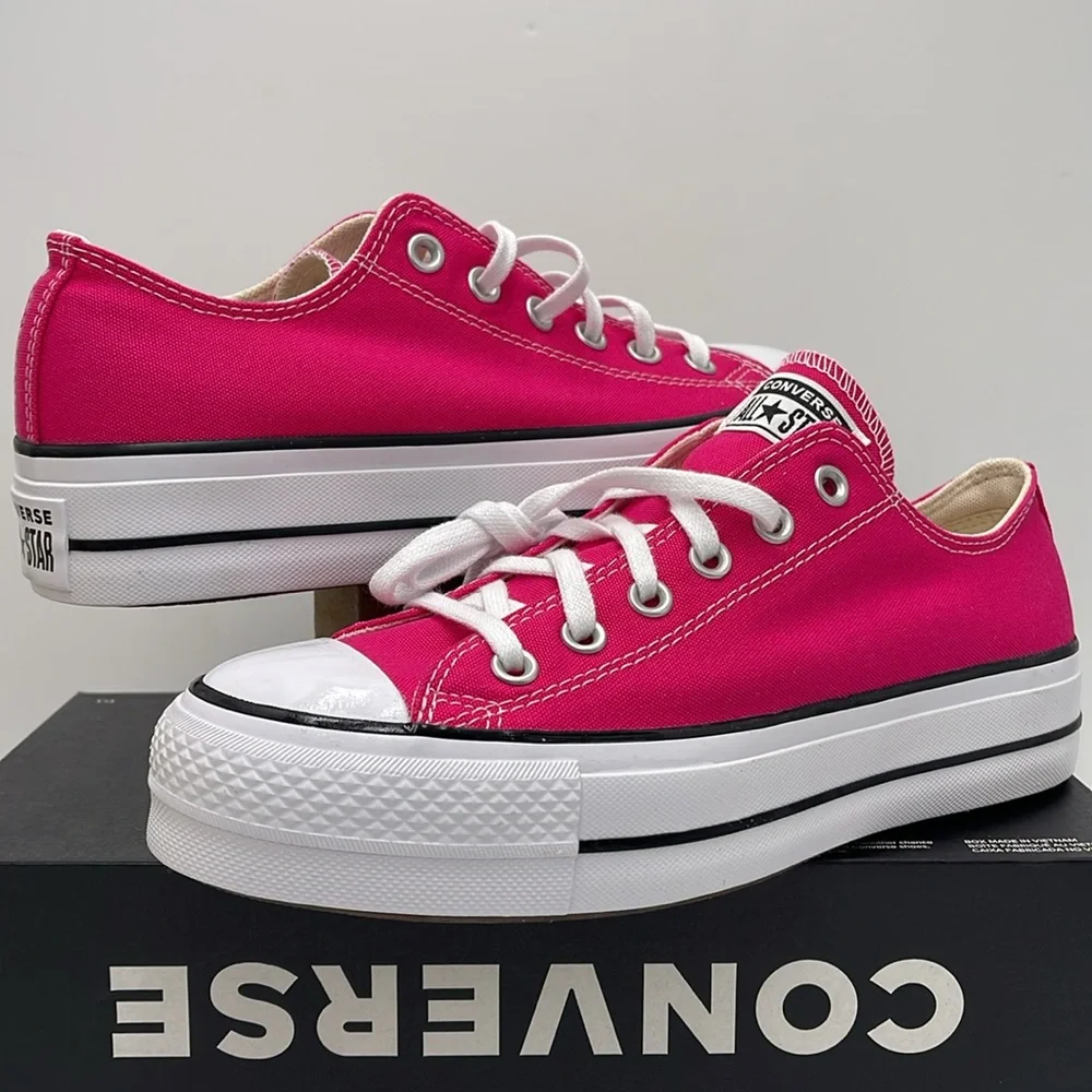Converse WMNS CTAS LIFT OX CERISE PINK/WHITE/BLACK A11539F Platforms Sneakers